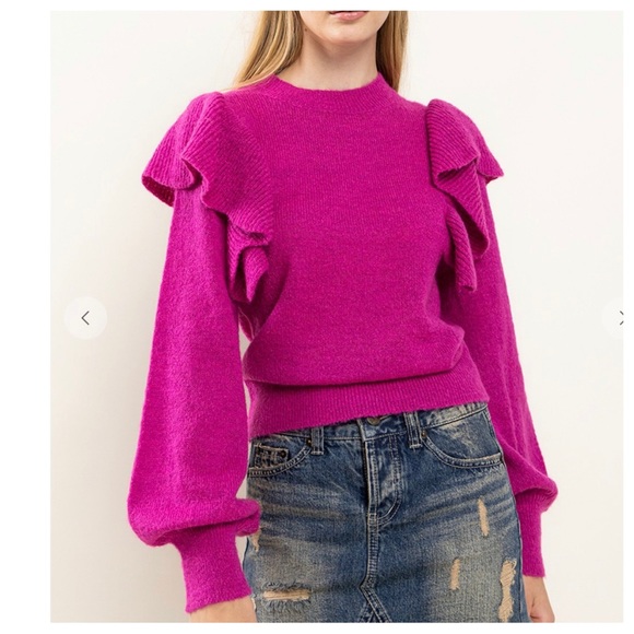 ShopEvelynne Sweaters - 35 Fabulous Soft Knit Ruffle Sweater Top